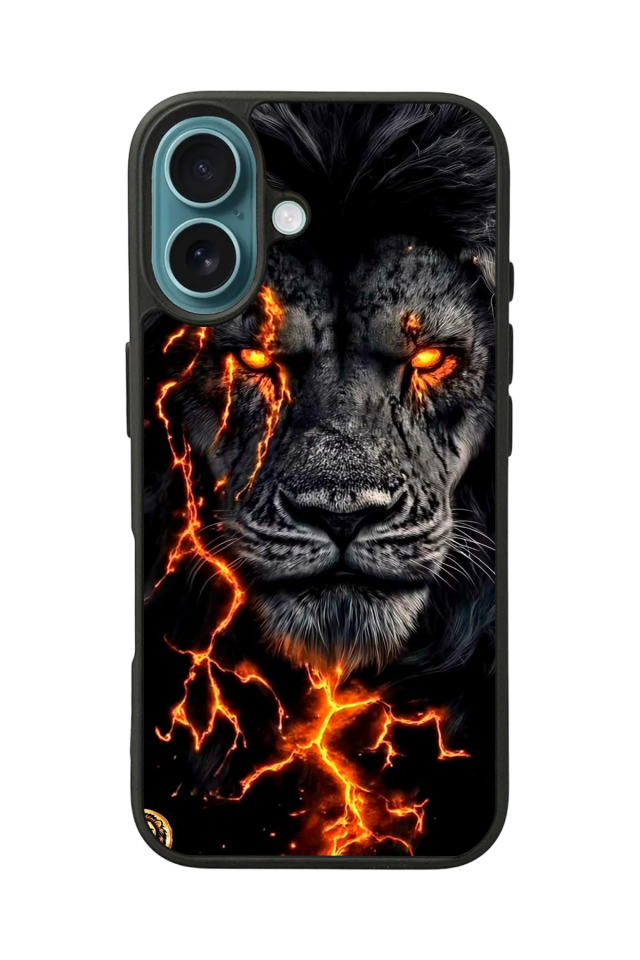 iPhone 16 Plus Uyumlu Aslan Tasarımlı Glossy Premium Kılıf