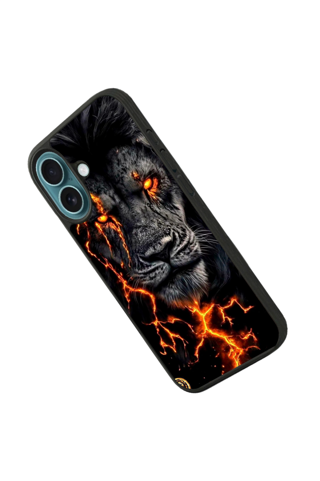 iPhone 16 Plus Uyumlu Aslan Tasarımlı Glossy Premium Kılıf