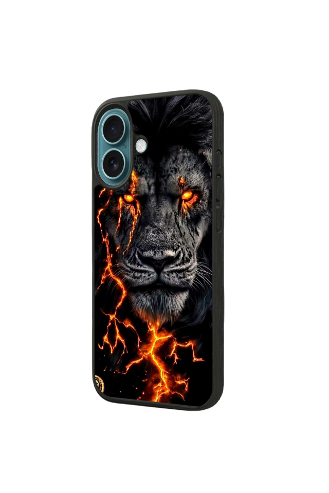 iPhone 16 Plus Uyumlu Aslan Tasarımlı Glossy Premium Kılıf