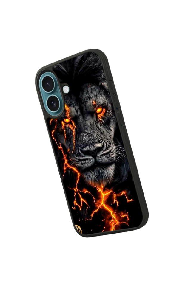 iPhone 16 Plus Uyumlu Aslan Tasarımlı Glossy Premium Kılıf
