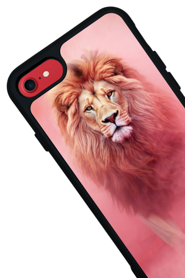 iPhone SE Uyumlu Aslan Tasarımlı Glossy Premium Kılıf
