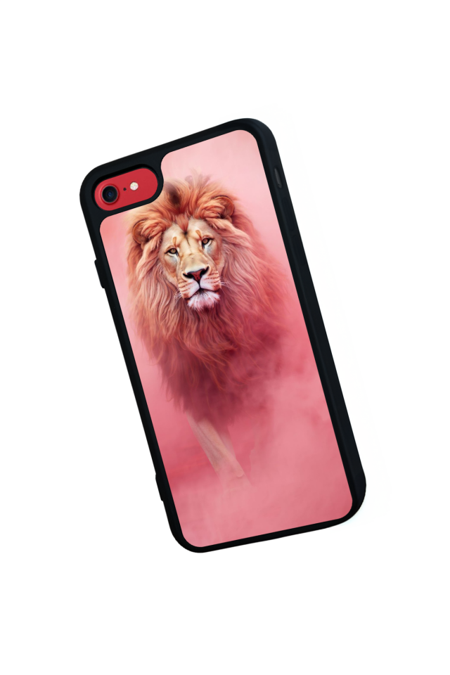 iPhone SE Uyumlu Aslan Tasarımlı Glossy Premium Kılıf