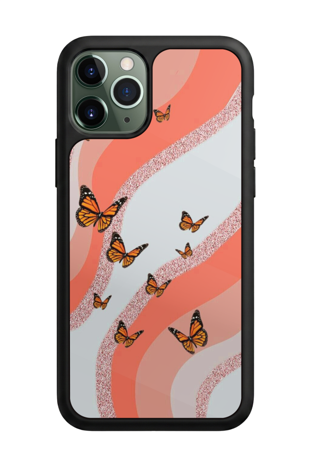 iPhone 11 Pro Max Uyumlu Kelebek Tasarımlı Glossy Premium Kılıf