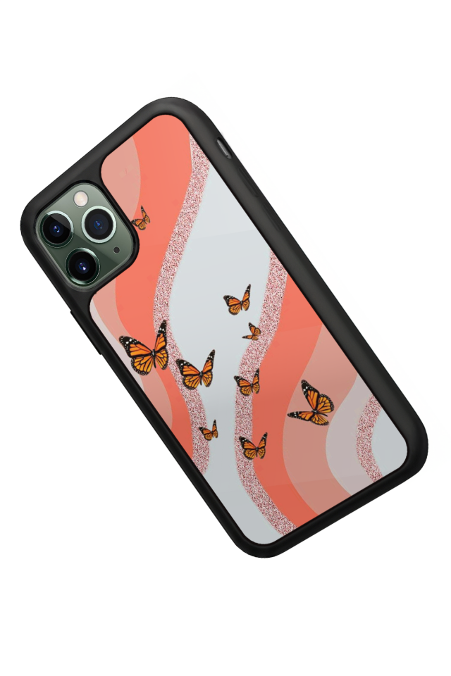 iPhone 11 Pro Max Uyumlu Kelebek Tasarımlı Glossy Premium Kılıf