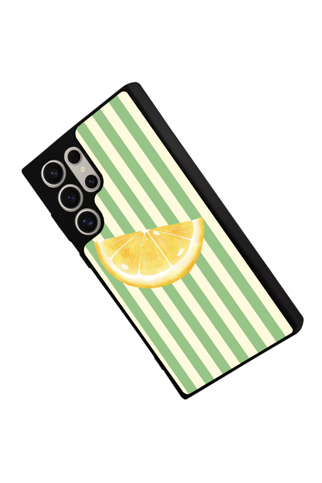 Samsung Galaxy S22 Ultra Uyumlu Limon Tasarımlı Glossy Premium Kılıf