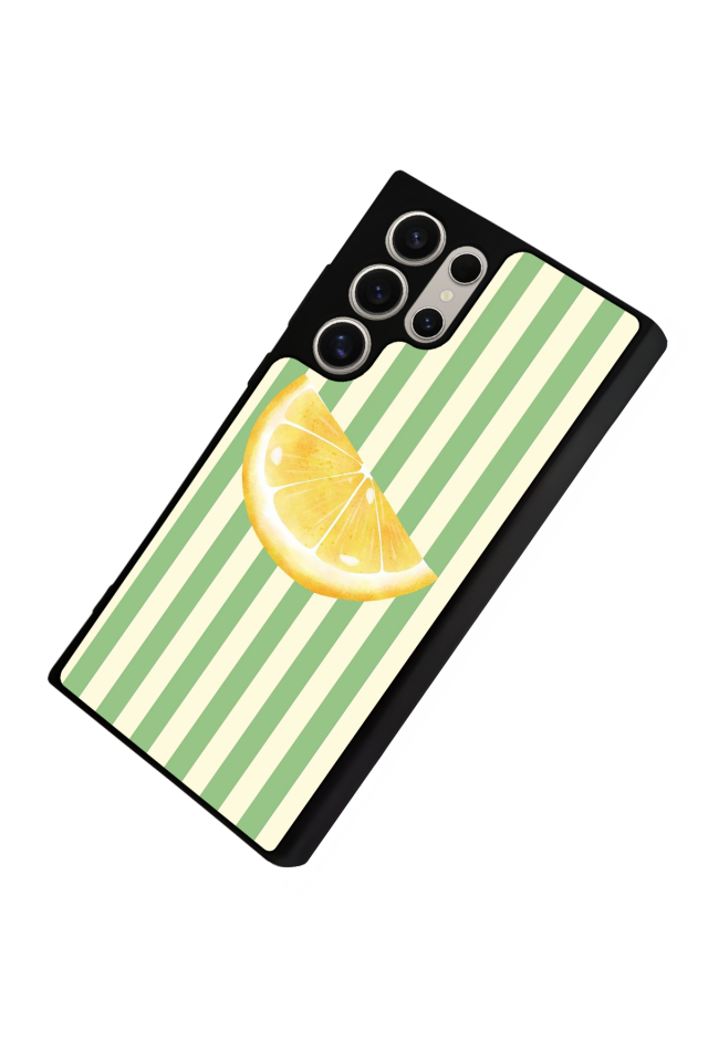 Samsung Galaxy S22 Ultra Uyumlu Limon Tasarımlı Glossy Premium Kılıf