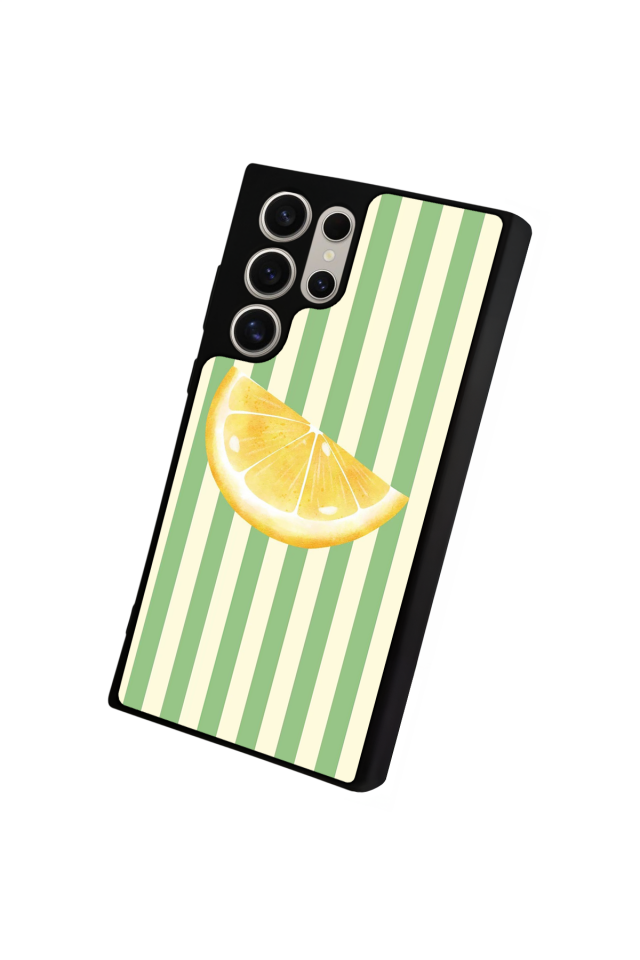 Samsung Galaxy S22 Ultra Uyumlu Limon Tasarımlı Glossy Premium Kılıf