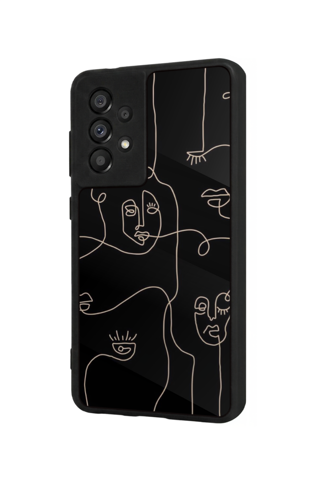 Samsung Galaxy A73 Uyumlu Line Art Tasarımlı Glossy Premium Kılıf