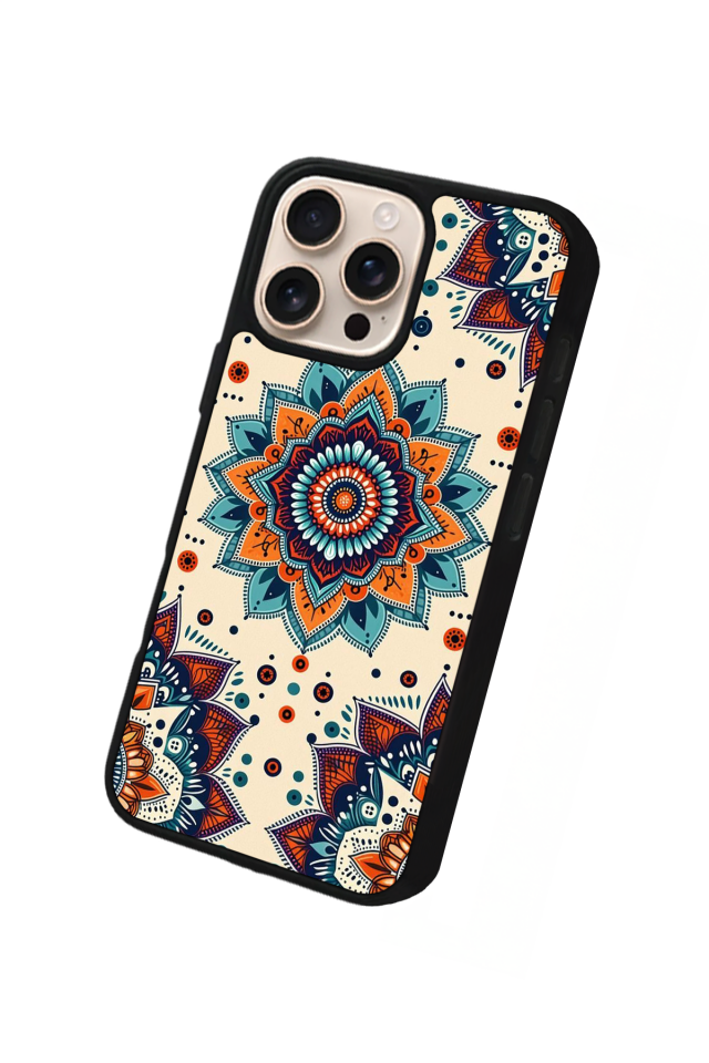 iPhone 15 Pro Uyumlu Mandaal Tasarımlı Glossy Premium Kılıf
