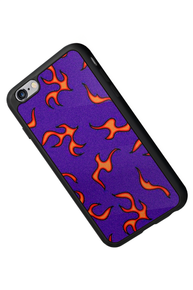 iPhone 6s Plus Uyumlu Retro Flame Patterns Tasarımlı Glossy Premium Kılıf