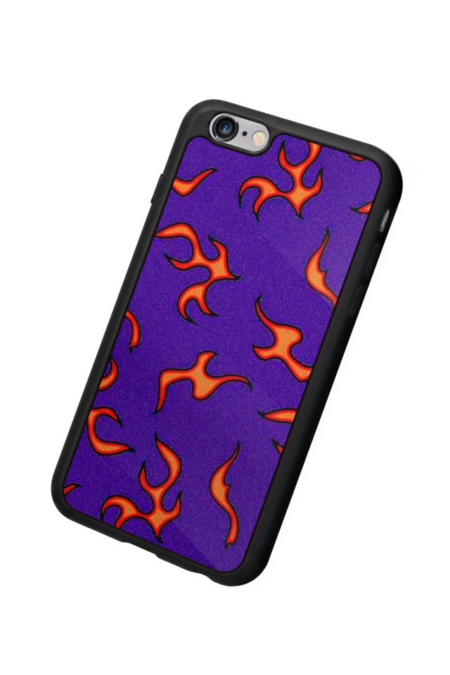iPhone 6s Plus Uyumlu Retro Flame Patterns Tasarımlı Glossy Premium Kılıf