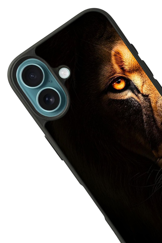 iPhone 16 Plus Uyumlu Aslan Tasarımlı Glossy Premium Kılıf