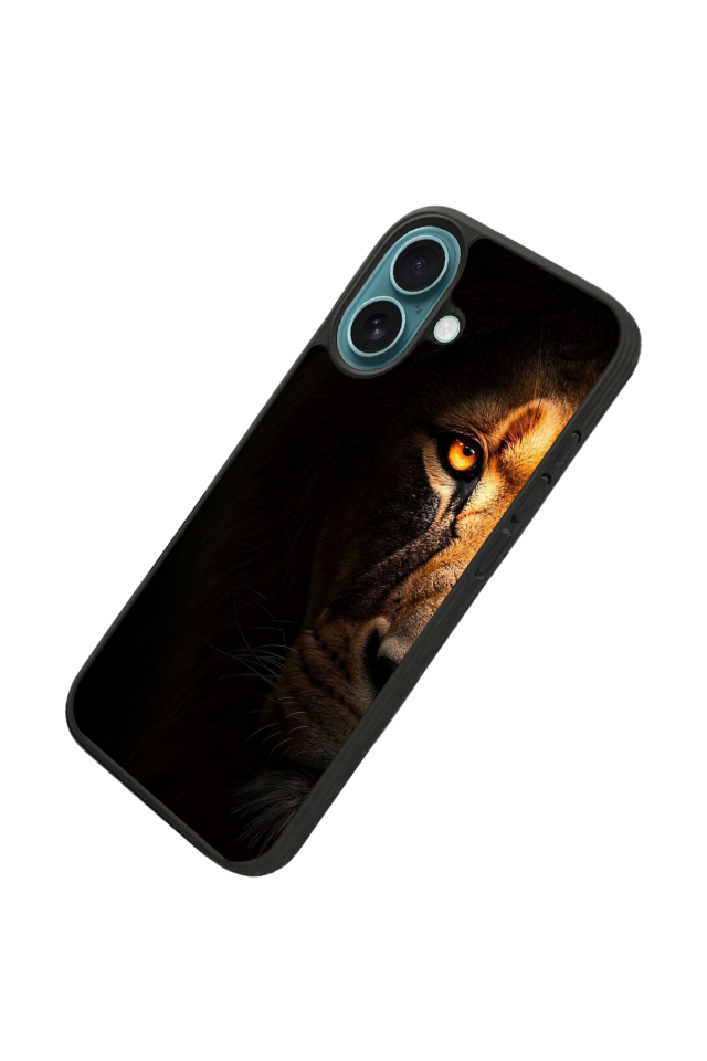 iPhone 16 Plus Uyumlu Aslan Tasarımlı Glossy Premium Kılıf
