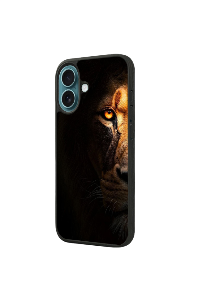 iPhone 16 Plus Uyumlu Aslan Tasarımlı Glossy Premium Kılıf