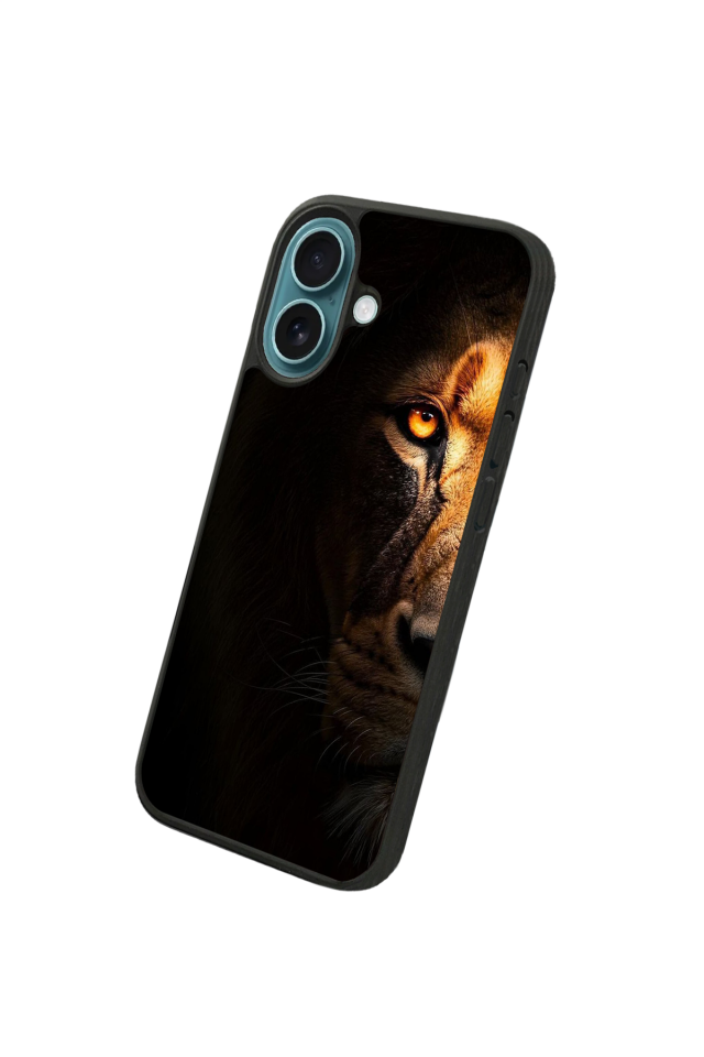 iPhone 16 Plus Uyumlu Aslan Tasarımlı Glossy Premium Kılıf