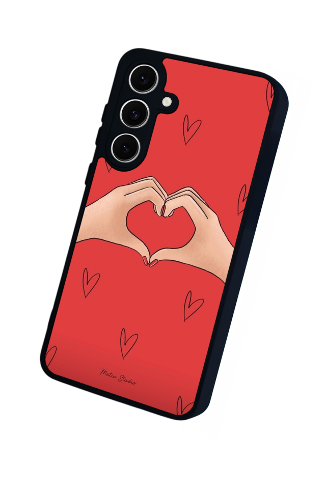Samsung Galaxy S24 FE Uyumlu Kalp Love Tasarımlı Glossy Premium Kılıf