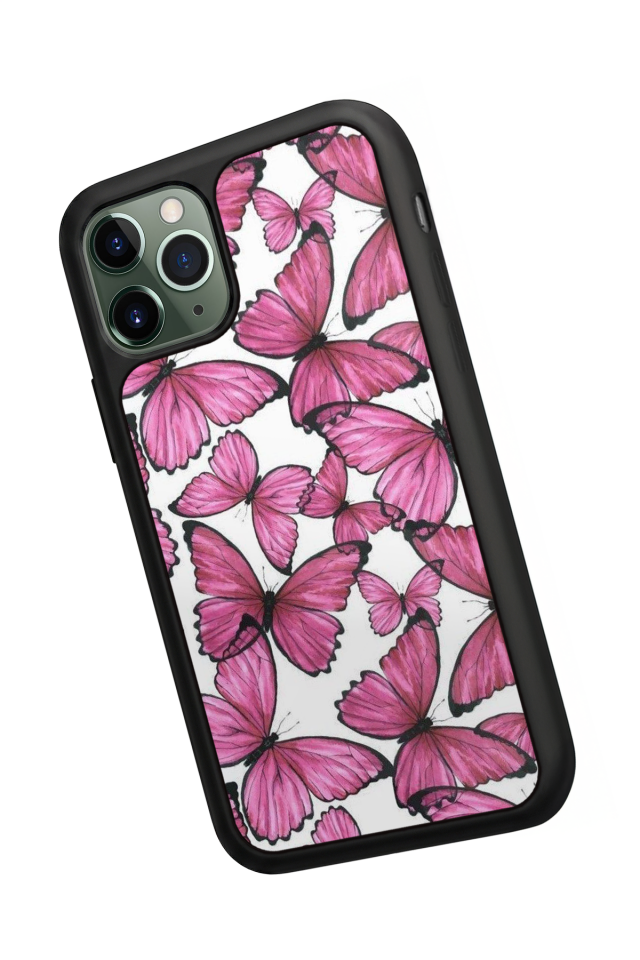 iPhone 11 Pro Max Uyumlu Kelebek Tasarımlı Glossy Premium Kılıf