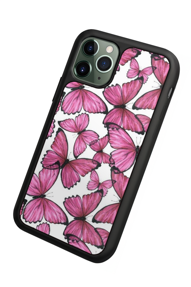 iPhone 11 Pro Max Uyumlu Kelebek Tasarımlı Glossy Premium Kılıf