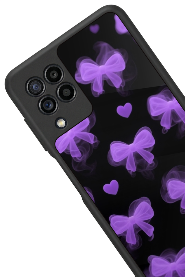 Samsung Galaxy M22 Uyumlu Kurdele Tasarımlı Glossy Premium Kılıf