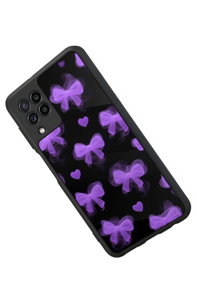 Samsung Galaxy M22 Uyumlu Kurdele Tasarımlı Glossy Premium Kılıf