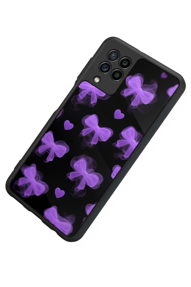 Samsung Galaxy M22 Uyumlu Kurdele Tasarımlı Glossy Premium Kılıf