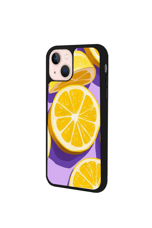 iPhone 14 Plus Uyumlu Limon Tasarımlı Glossy Premium Kılıf