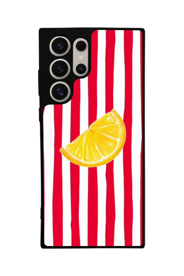 Samsung Galaxy S22 Ultra Uyumlu Limon Tasarımlı Glossy Premium Kılıf