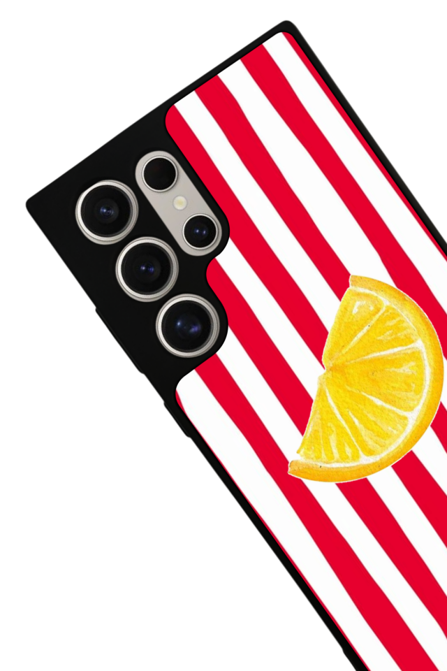 Samsung Galaxy S22 Ultra Uyumlu Limon Tasarımlı Glossy Premium Kılıf