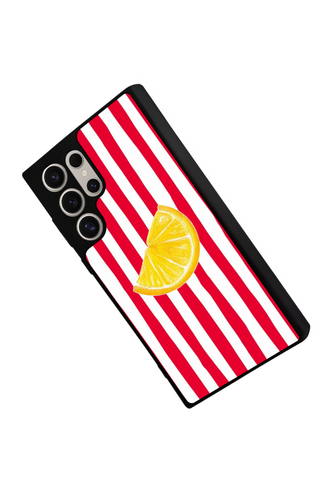 Samsung Galaxy S22 Ultra Uyumlu Limon Tasarımlı Glossy Premium Kılıf