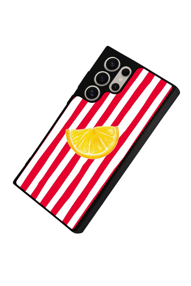 Samsung Galaxy S22 Ultra Uyumlu Limon Tasarımlı Glossy Premium Kılıf