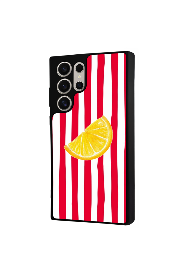 Samsung Galaxy S22 Ultra Uyumlu Limon Tasarımlı Glossy Premium Kılıf