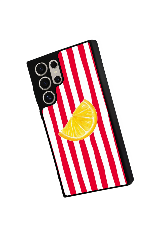 Samsung Galaxy S22 Ultra Uyumlu Limon Tasarımlı Glossy Premium Kılıf