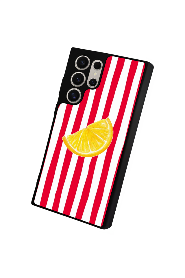 Samsung Galaxy S22 Ultra Uyumlu Limon Tasarımlı Glossy Premium Kılıf