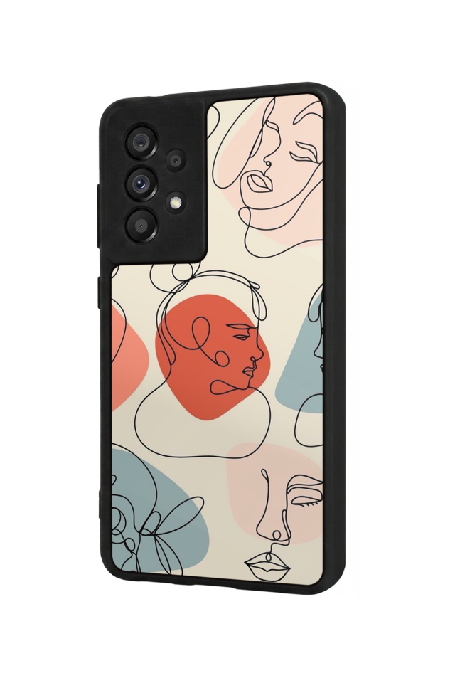 Samsung Galaxy A73 Uyumlu Line Art Tasarımlı Glossy Premium Kılıf