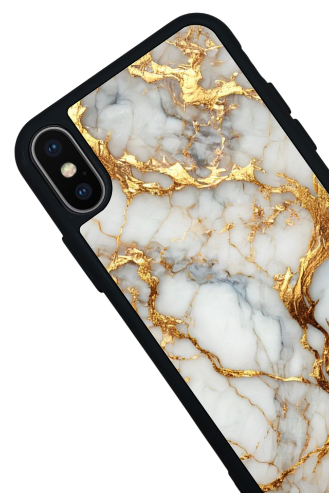iPhone XS Max Uyumlu Mermer Marble Tasarımlı Glossy Premium Kılıf