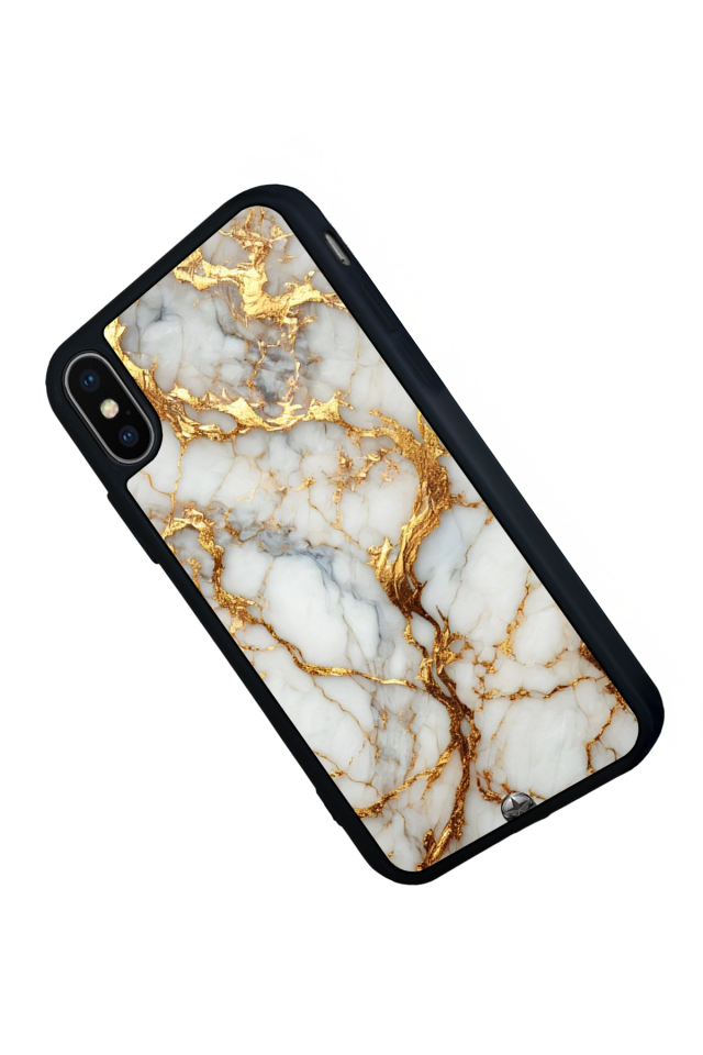 iPhone XS Max Uyumlu Mermer Marble Tasarımlı Glossy Premium Kılıf