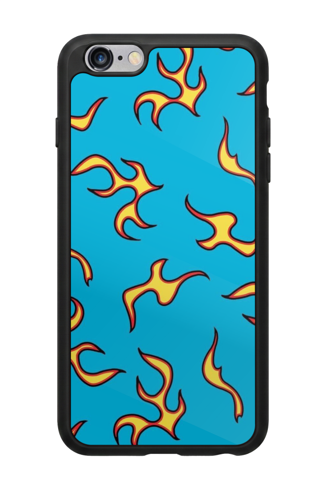 iPhone 6s Plus Uyumlu Retro Flame Patterns Tasarımlı Glossy Premium Kılıf