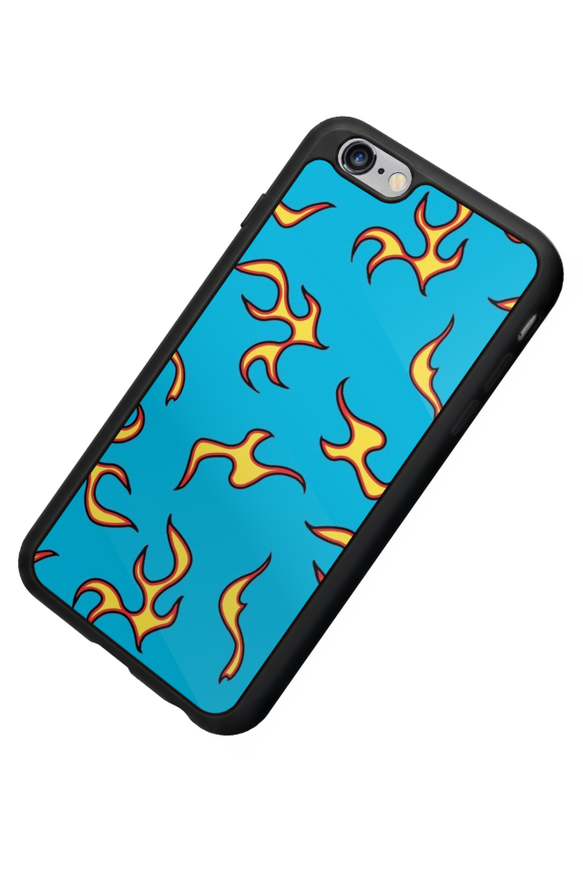 iPhone 6s Plus Uyumlu Retro Flame Patterns Tasarımlı Glossy Premium Kılıf