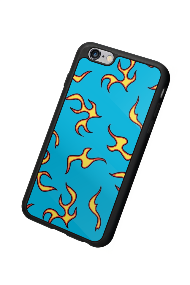iPhone 6s Plus Uyumlu Retro Flame Patterns Tasarımlı Glossy Premium Kılıf