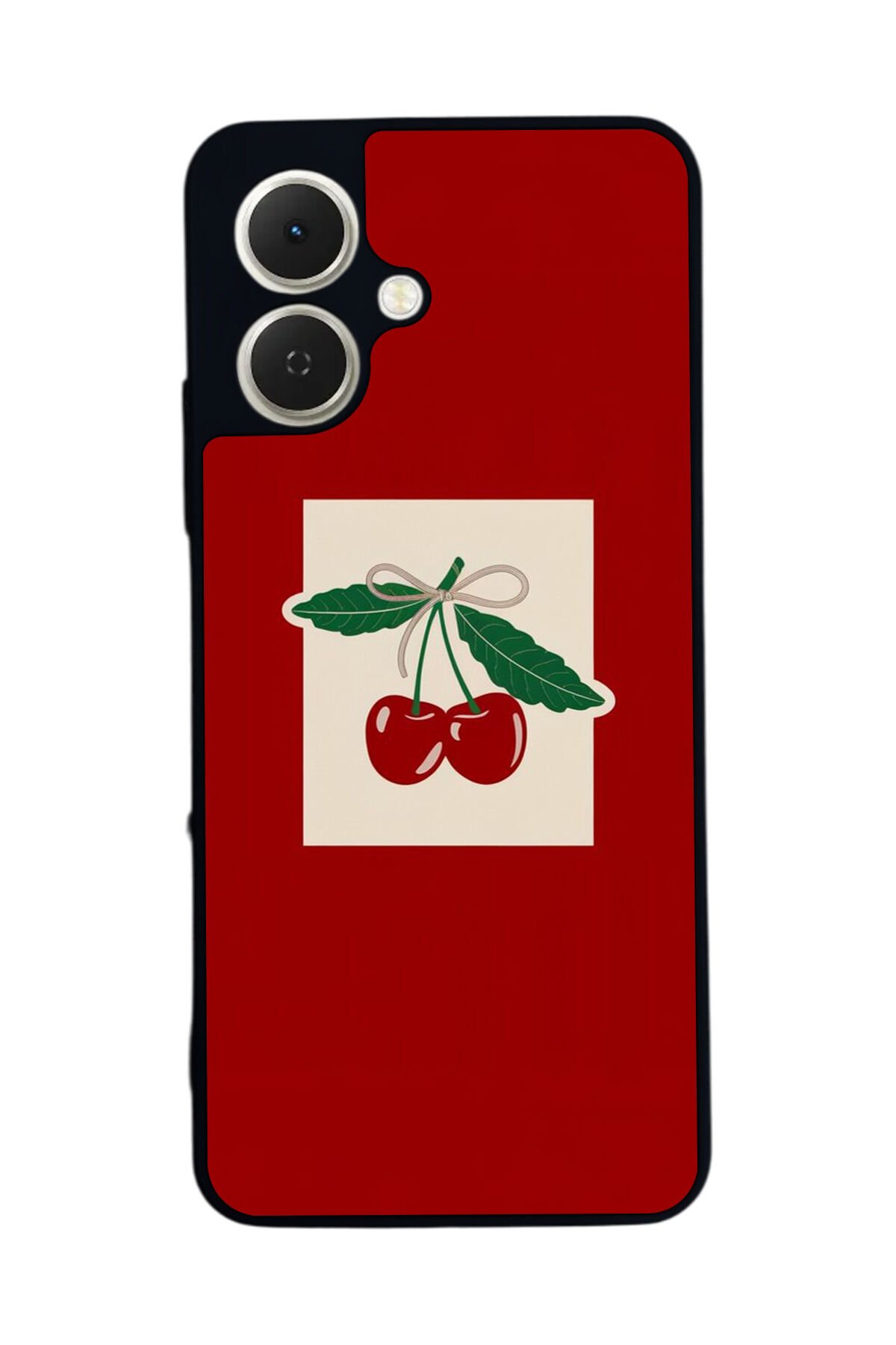 Tecno Spark GO 2 Uyumlu Kiraz Tasarımlı Glossy Premium Kılıf