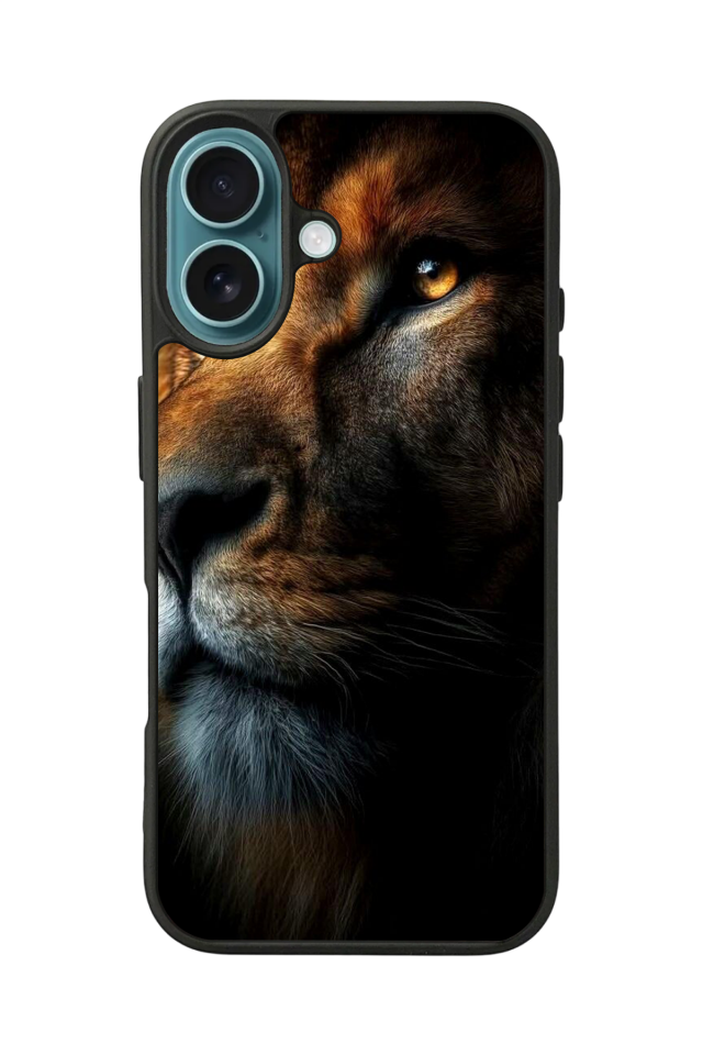 iPhone 16 Plus Uyumlu Aslan Tasarımlı Glossy Premium Kılıf