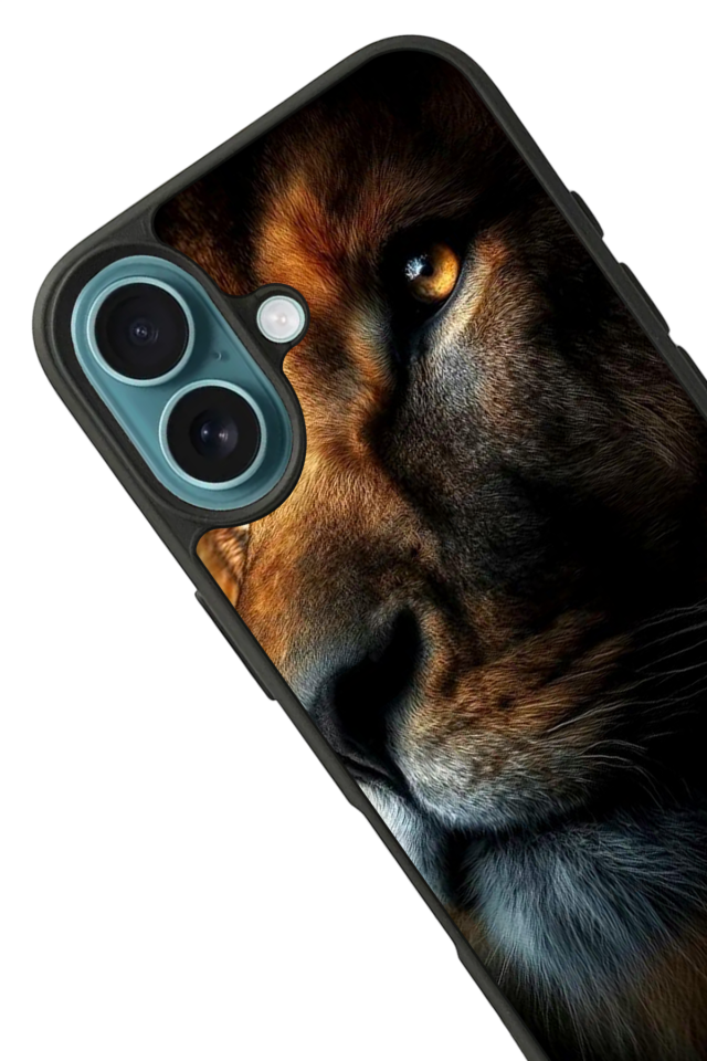 iPhone 16 Plus Uyumlu Aslan Tasarımlı Glossy Premium Kılıf