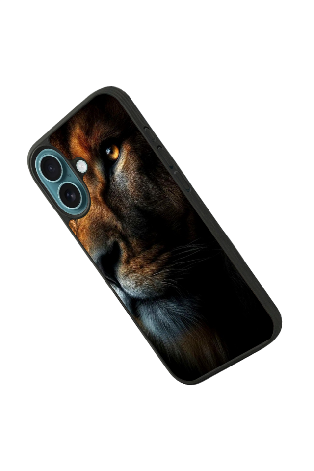 iPhone 16 Plus Uyumlu Aslan Tasarımlı Glossy Premium Kılıf