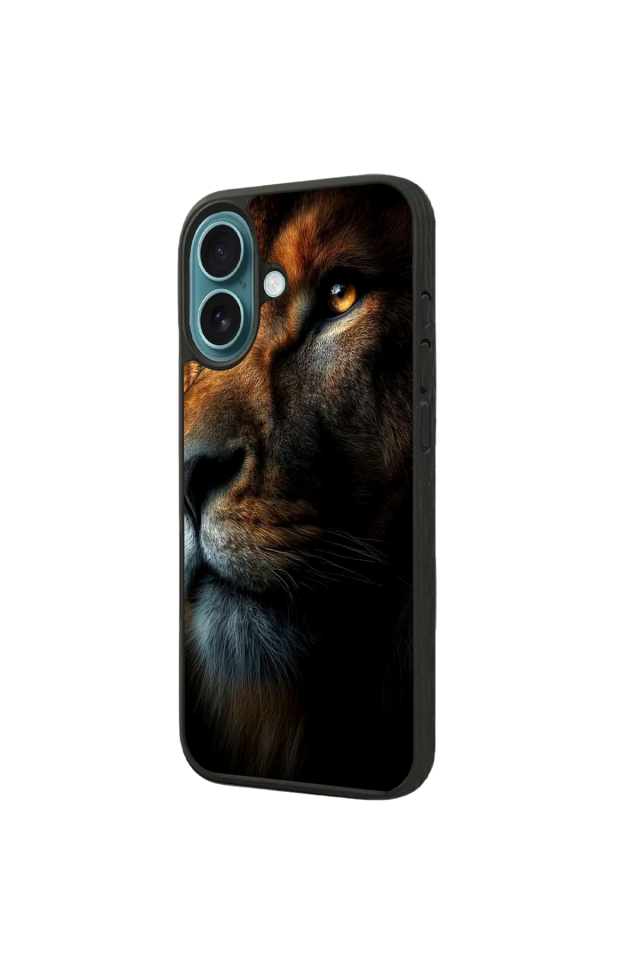 iPhone 16 Plus Uyumlu Aslan Tasarımlı Glossy Premium Kılıf