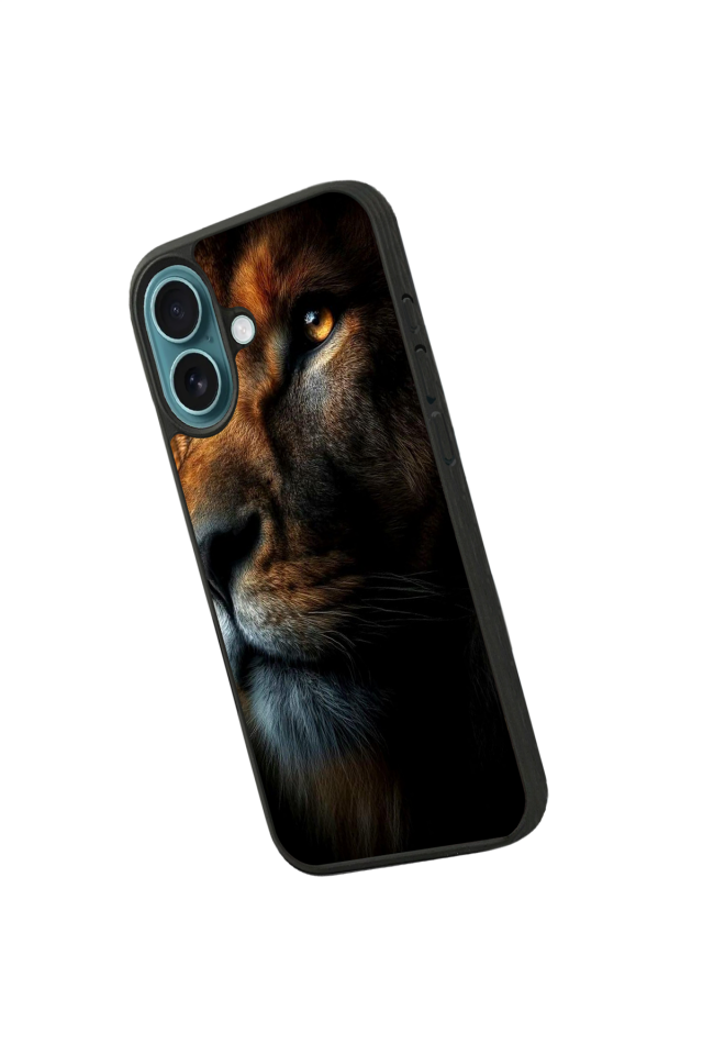 iPhone 16 Plus Uyumlu Aslan Tasarımlı Glossy Premium Kılıf