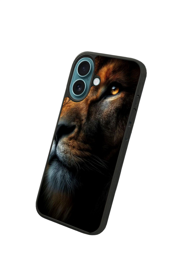 iPhone 16 Plus Uyumlu Aslan Tasarımlı Glossy Premium Kılıf