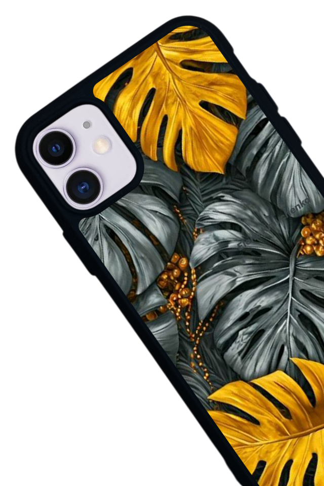 iPhone 11 Uyumlu Botanik Tasarımlı Glossy Premium Kılıf