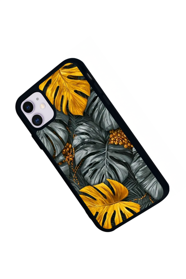 iPhone 11 Uyumlu Botanik Tasarımlı Glossy Premium Kılıf