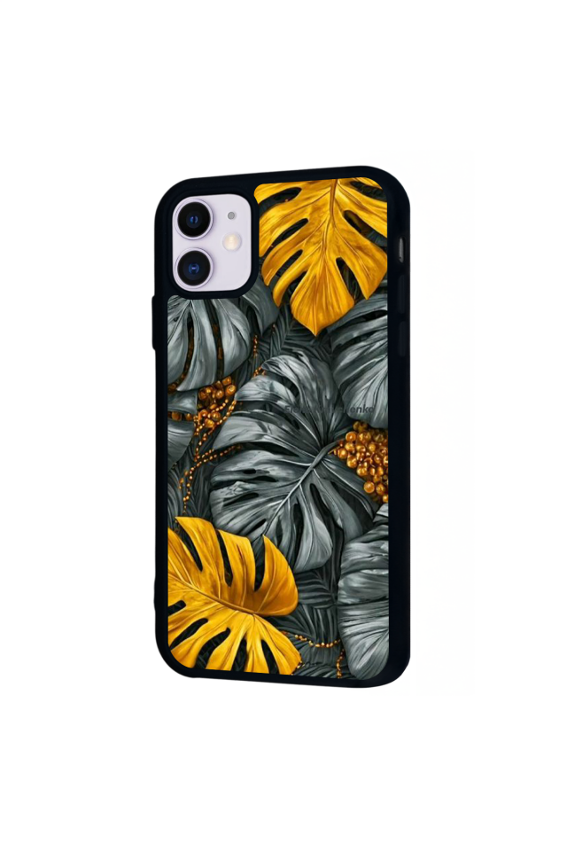iPhone 11 Uyumlu Botanik Tasarımlı Glossy Premium Kılıf