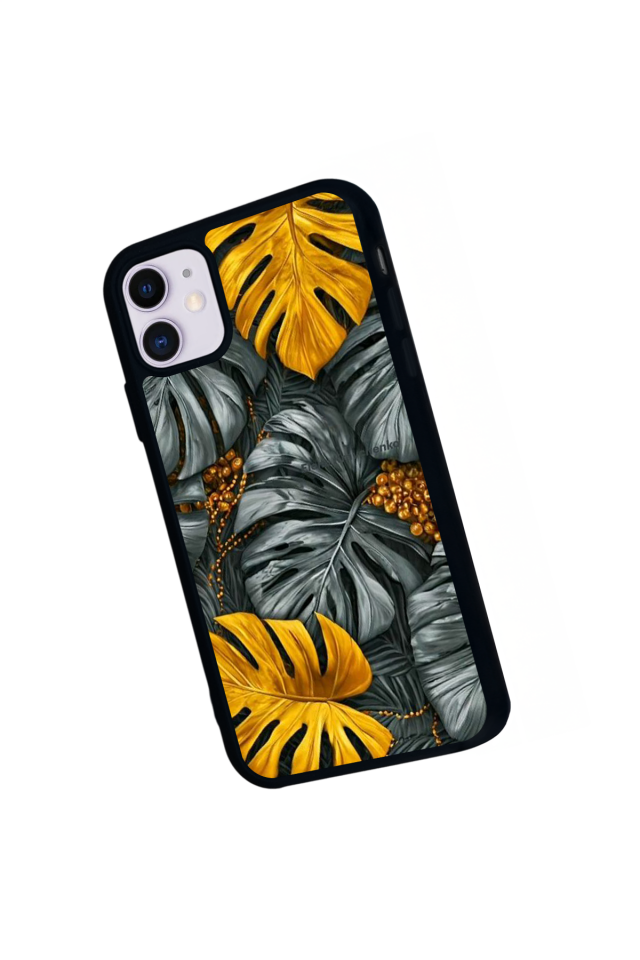 iPhone 11 Uyumlu Botanik Tasarımlı Glossy Premium Kılıf
